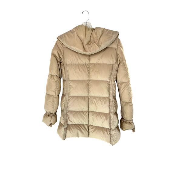 Add Down‎ Tan Basic Casual Long Outdoor Quilted Zip Up Puffer Coat Size 0 - Picture 10 of 13